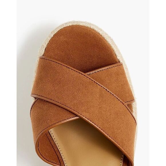 J.Crew Platform Espadrille Heeled Sandals in Warm Chicory Suede Size 7.5 NWB - Picture 14 of 16